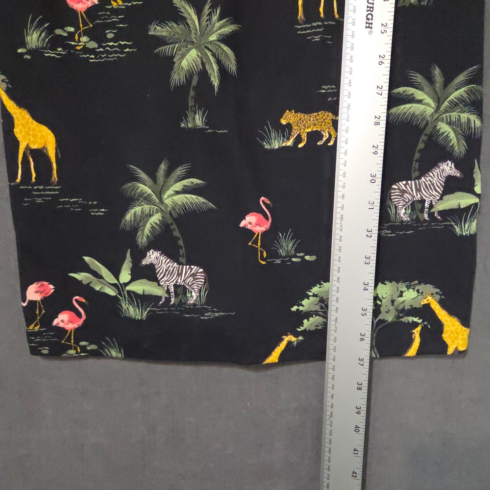 Old Navy Safari Animal Print Sheath Dress Womens S Black Giraffe Zebra Flamingo - Picture 4 of 11